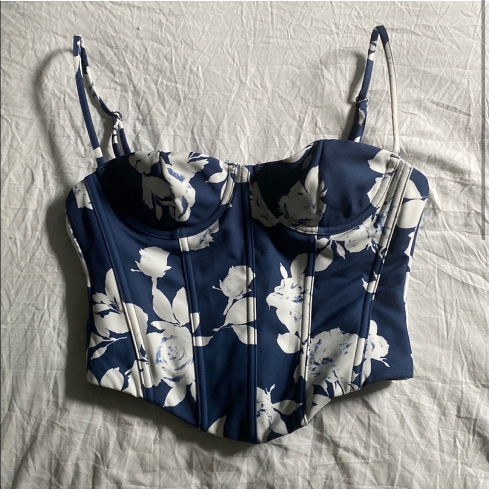 White fox bustier top